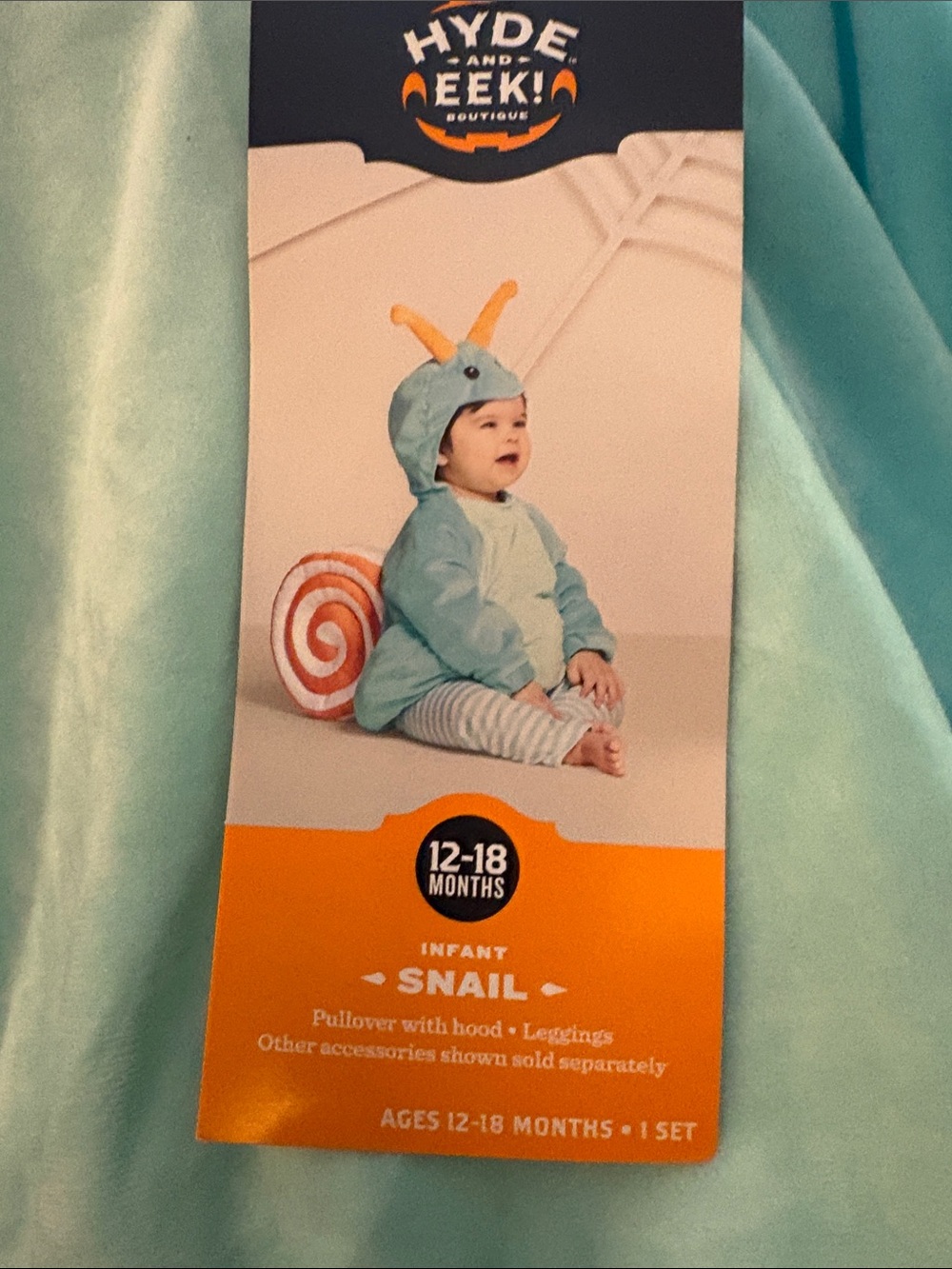 Hyde & Eek! Kids' Snail Costume Hoodie - Aqua
